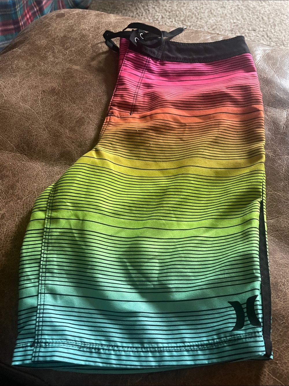 Men's Hurley Multicolor Gradient Swim Trunks - Size 14/27